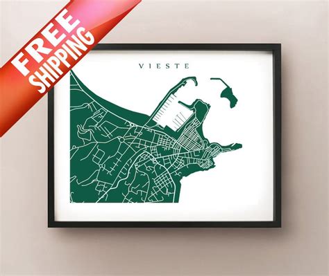 Vieste Italy Map Print | Etsy