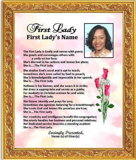 Pastor's Wife First Lady Personalized Photo Name Poem Gift Thanks ...