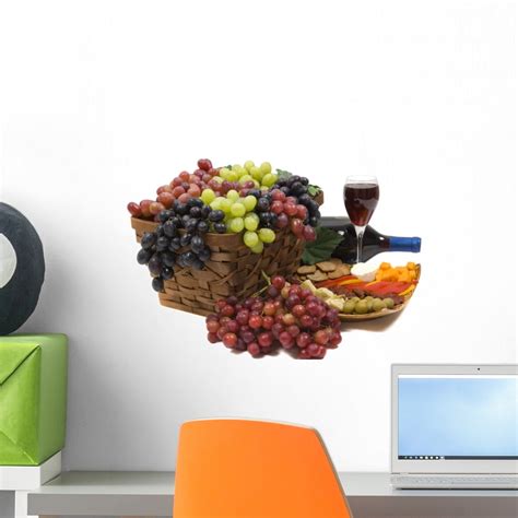 Wine and Grapes Wall Mural by Wallmonkeys Peel and Stick Graphic (18 in W x 12 in H) WM296276 ...