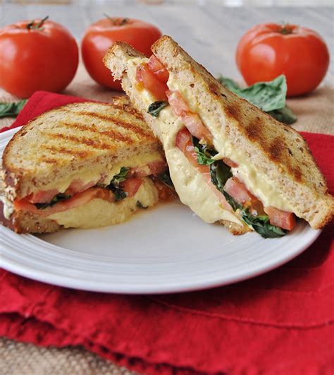 Vegan Tomato Basil Grilled Cheese Sandwich - Veganosity