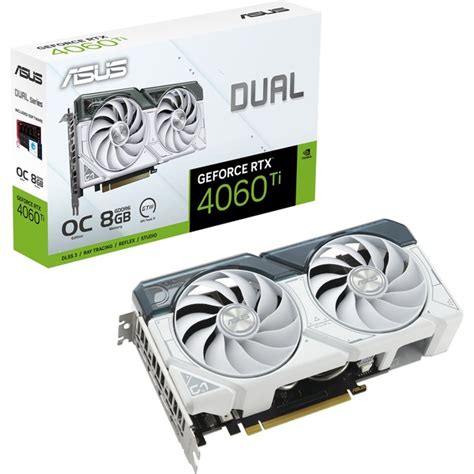 ASUS GeForce RTX 4060 Ti DUAL OC WHITE, Grafikkarte weiß, DLSS 3, 3x ...