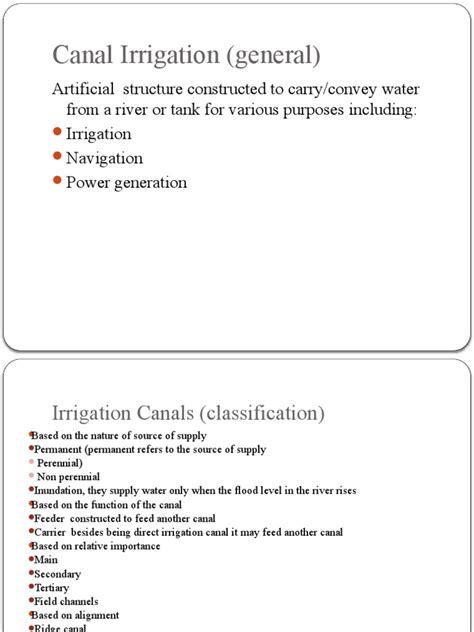 Canal Irrigation | PDF | Canal | River