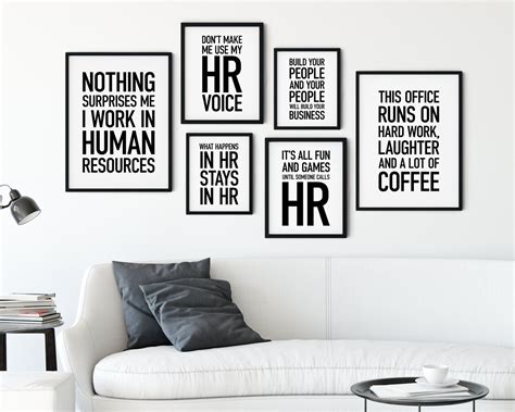 HR Office Decor Set of 6 PRINTABLES Human Resources Wall - Etsy