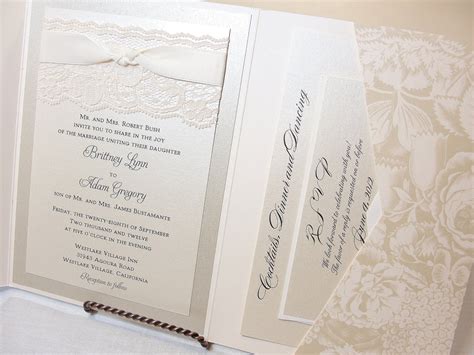 Lace Wedding Invitations Lace Wedding Invite by LavenderPaperie1