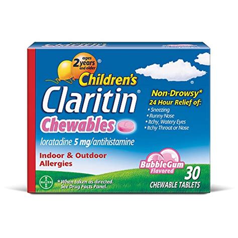 Buy Claritin 24 Hour y Chewables for Kids, Non Drowsy y , 30 Count ...