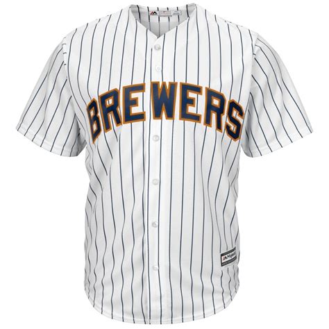 Milwaukee Brewers Majestic Official Cool Base Jersey - White