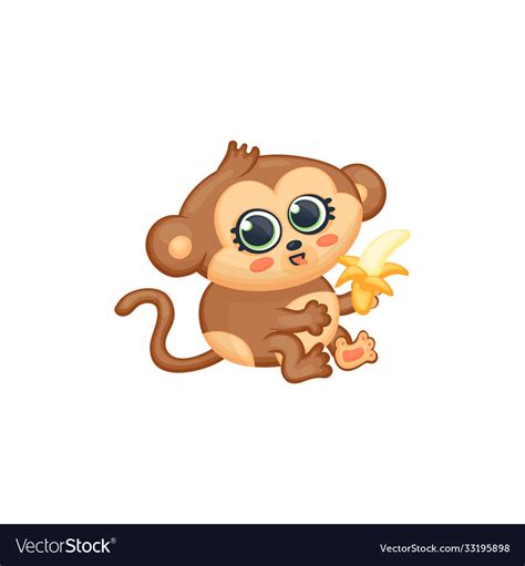 Monkey Eating Banana Cartoon