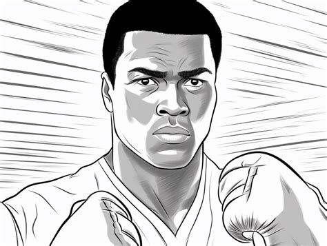 Coloring Book Page Of Muhammad Ali - Coloring Page