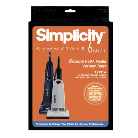 Simplicity HEPA Type A Vacuum Bags 6 Series SAH-6 - Kirkwood's Sweeper Shop