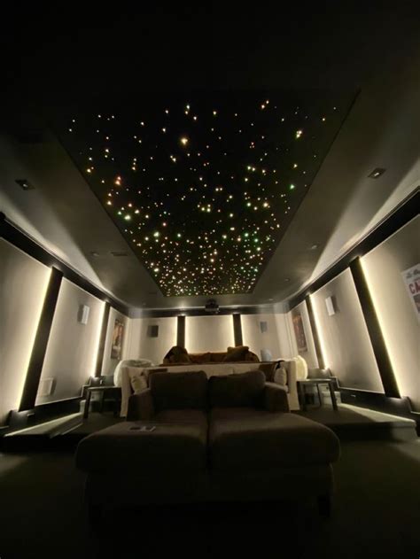 Stars Ceiling in Home Theater | Star ceiling, Home theater, Acoustic fabric