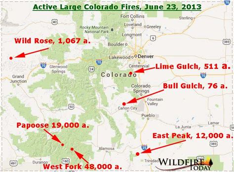 Map of wildfires in Colorado, June 23, 2013 | The Galactic Free Press