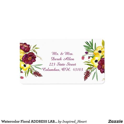 Watercolor Floral ADDRESS LABELS | Watercolor wedding invitations, Floral watercolor, Wedding ...