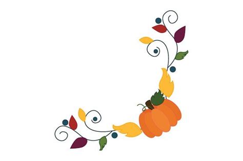 Pumpkin and Fall Leaves Border SVG Cut file by Creative Fabrica Crafts ...