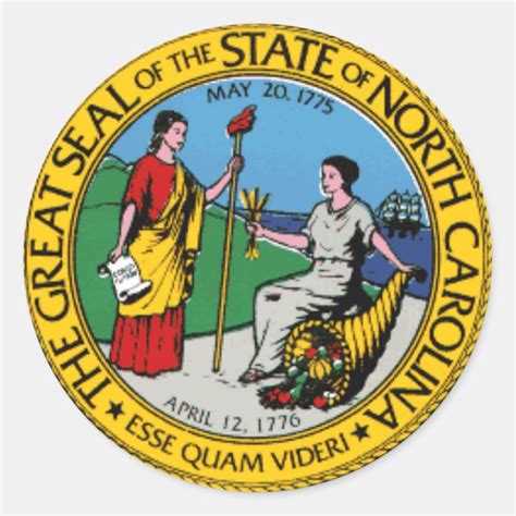 North Carolina State Seal Stickers | Zazzle