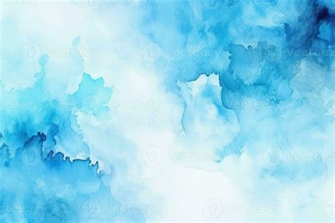 Abstract blue watercolor background. White texture watercolor painted ...