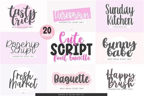 CUTE SCRIPT BUNDLE VOL. 1 by Blush Font Co.