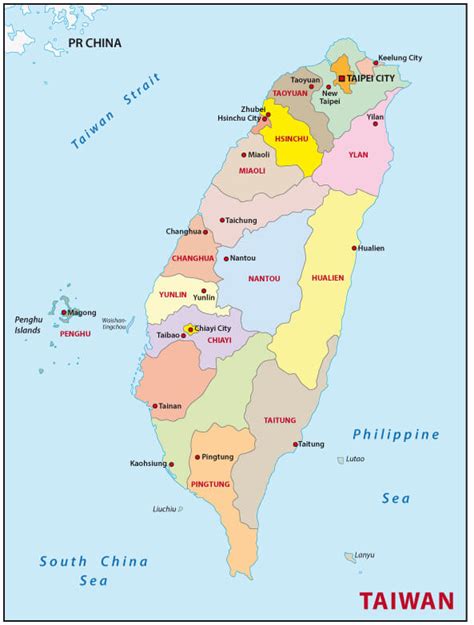 Map of Taiwan - Guide of the World