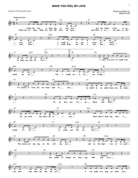 Bob Dylan "Make You Feel My Love" Sheet Music & Chords | Download 4-Page Printable PDF Piano ...