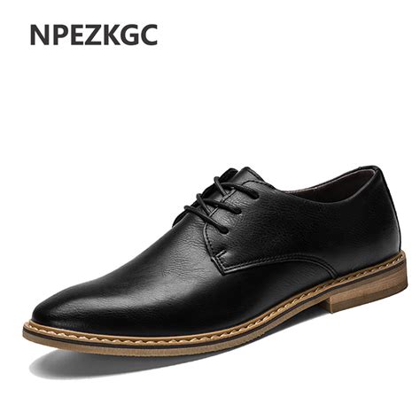 NPEZKGC Dress Shoes Casual Shoes Flats Business Oxford Shoes Black Brown Men Oxfords Formal ...