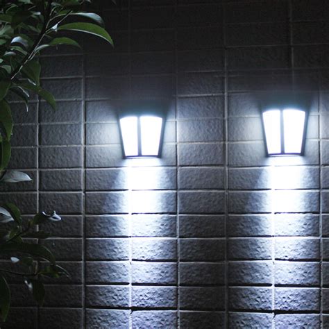 2pcs Solar Power LED Lights, EEEkit Outdoor Waterproof Wall Lamp, Wall ...