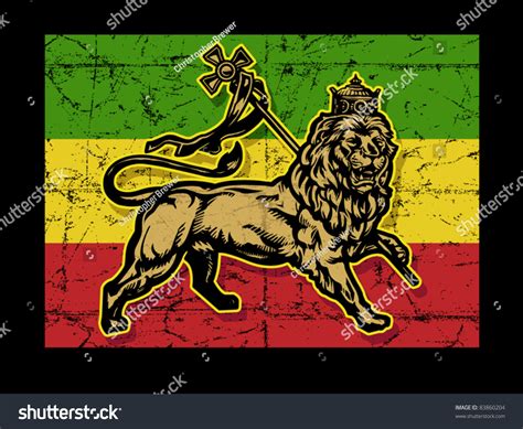 Lion Of Judah Flag Stock Vector Illustration 83860204 : Shutterstock