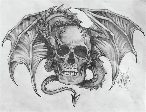 Dragon Skull Drawing - Tattoo Design Dragon Skull Art By Un1quelyrand0m : How to draw a dragon ...