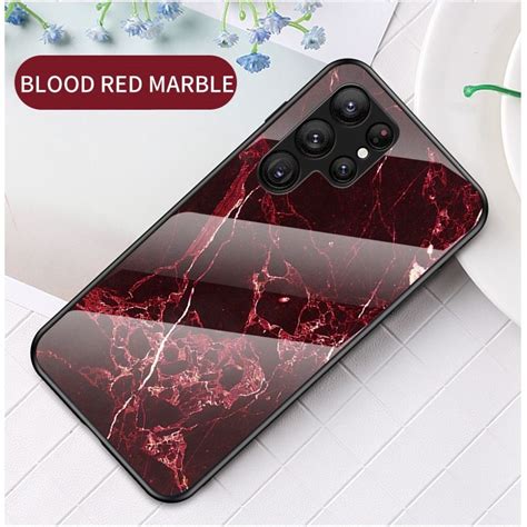 Samsung Galaxy S23 Ultra case with a marble design - Red | Spares.se