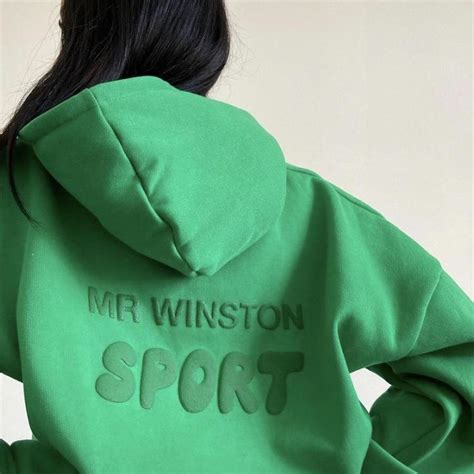 MR WINSTON HOODIE IRISH GREEN PUFF🍀 size:... - Depop