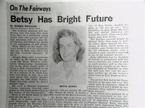 Profile: Betsy Rawls from 1977 | Stories | March 13, 2015 | South ...