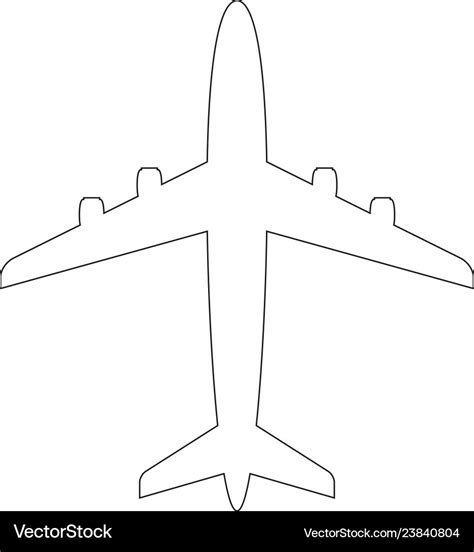 Plane with line art style Royalty Free Vector Image