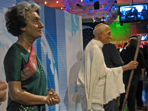 Stock Pictures: Mahatma Gandhi and Indira Gandhi together at Madame Tussauds London