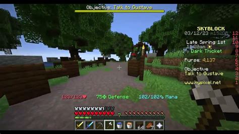 Hypixel skyblock quest guide EP 9 collect dark oak logs/talk to Charlie ...