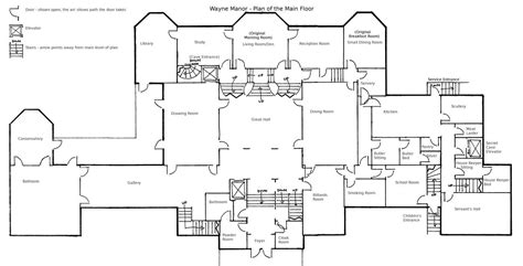 Wayne Manor - Main Floor Plan by geckobot on DeviantArt