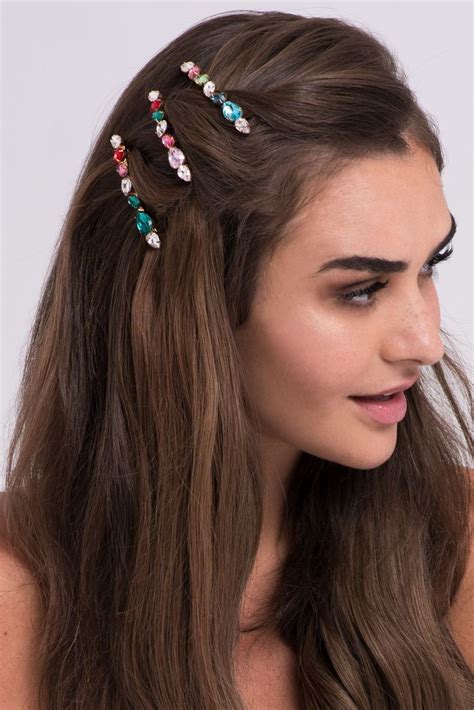 Soho Style Multi-Colored Bejeweled Barrette | Colored hair tips, Hair ...