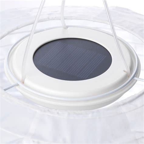 SOLVINDEN LED solar-powered pendant lamp, outdoor/globe white, 18" - IKEA