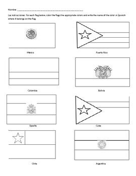 Hispanic Flags Coloring Pages