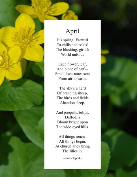 John Updike | April | April poems, Kids poems, Poems