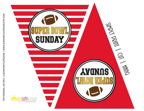 Printable SUPER BOWL party banner, Printable Tailgate Super Bowl Party - Sunshinetulipdesign