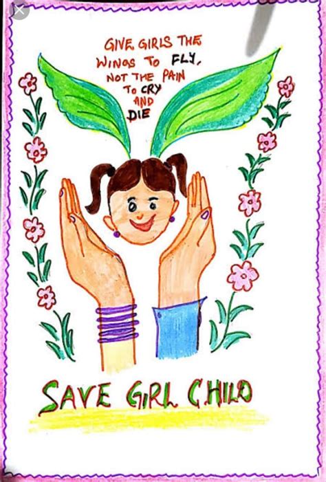 Poster making on save girl child – India NCC