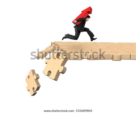 Man Carrying Red Arrow Symbol Running Stock Photo (Edit Now) 533689804