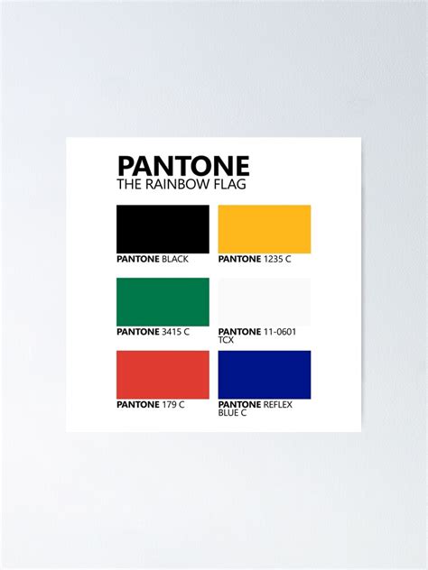 "Pantone Rainbow South African Flag Colour Palette" Poster for Sale by ...