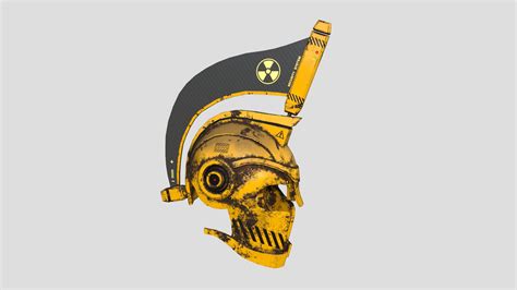 Sci-Fi Spartan Helmet 05 - Yellow 3D Model by gsommer