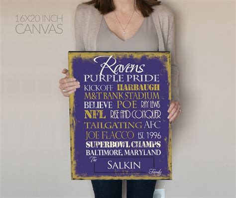 Baltimore Ravens Print or Canvas. Personalized Baltimore. - Etsy