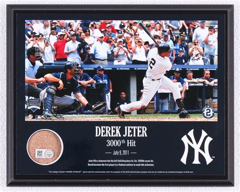 Derek Jeter Yankees "3000th Hit" 8" x 10" Photo Plaque with Authentic ...