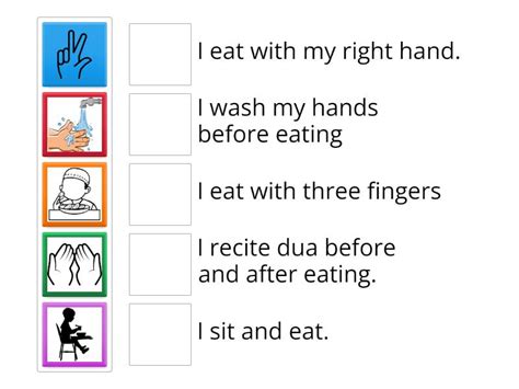 Islamic Manners of Eating - Match up