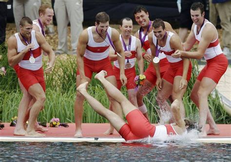 The great eight: Canada's men's eight rowing team celebrates their ...