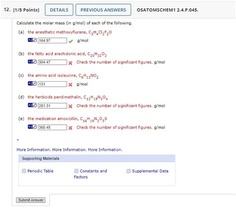 Solved Calculate the molar mass, in g/mol, ﻿of | Chegg.com