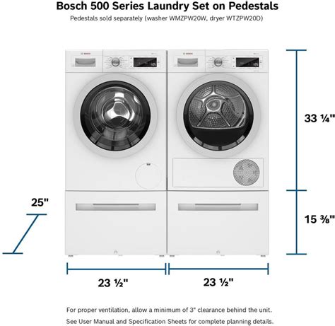 Bosch BOWADREW11 Stacked Washer & Dryer Set with Front Load Washer and Electric Dryer in White