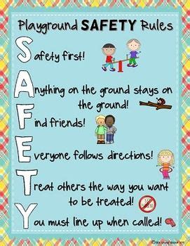 Playground and Recess SAFETY Rules Posters Playground Safety Rules, Safety Rules For Kids, Child ...