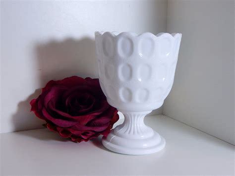 "Gorgeous piece of vintage milk glass! Footed vase from E.O. Brody ...